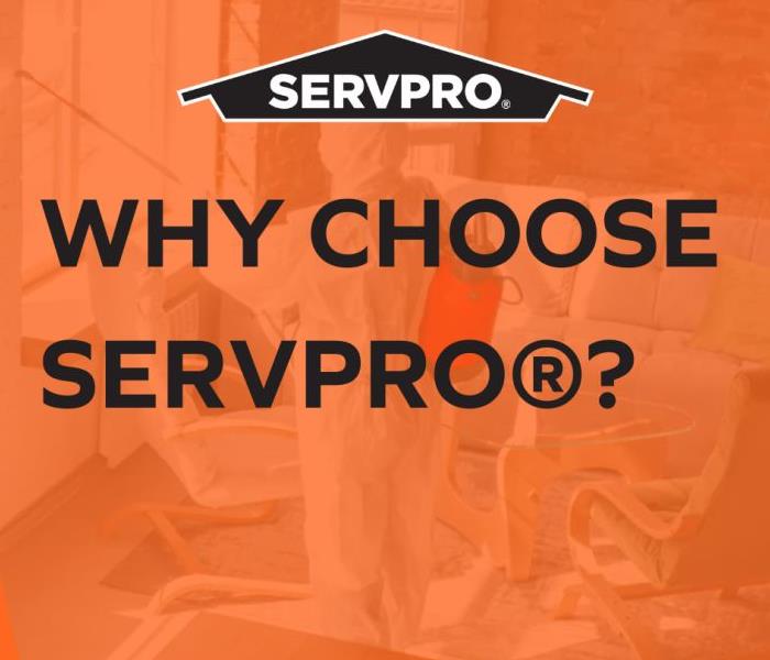 the words "why servpro" with orange background